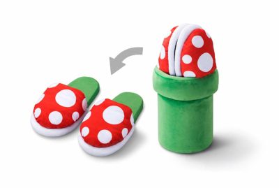 パックンフラワーのスリッパで、あなたもマリオに大変身!